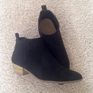 Black Faux Suede Booties